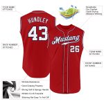 Personalized Red White-Navy Authentic Sleeveless Baseball Jersey Team Custom Name and Number