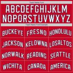 Personalized Red White-Navy Authentic Throwback Rib-Knit Baseball Jersey Shirt