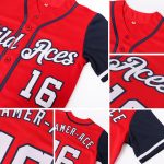 Personalized Red White-Navy Authentic Two Tone Baseball Jersey Team Custom Name and Number