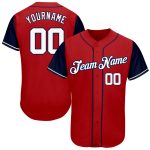Personalized Red White-Navy Authentic Two Tone Baseball Jersey Team Custom Name and Number