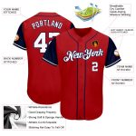 Personalized Red White-Navy Authentic Two Tone Baseball Jersey Team Custom Name and Number