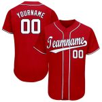 Personalized Red White-Navy Baseball Jersey Team Custom Name and Number 4968