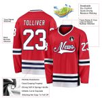 Personalized Red White-Navy Hockey Jersey Team Custom Name and Number