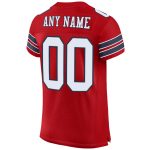 Personalized Red White-Navy Mesh Authentic Football Jersey Team Custom Name and Number
