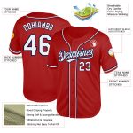 Personalized Red White-Navy Mesh Authentic Throwback Baseball Jersey Team Custom Name and Number