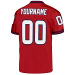 Personalized Red White-Navy Mesh Authentic Throwback Football Jersey Team Custom Name and Number