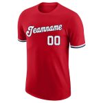 Personalized Red White-Navy Performance T-Shirt Team Custom Name and Number