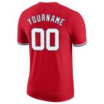 Personalized Red White-Navy Performance T-Shirt Team Custom Name and Number