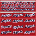 Personalized Red White-Navy Pinstripe Authentic Split Fashion Baseball Jersey Team Custom Name and Number