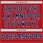 Personalized Red White-Navy Pinstripe Authentic Split Fashion Baseball Jersey Team Custom Name and Number