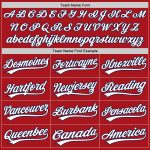 Personalized Red White-Navy Two-Button Unisex Softball Jersey Team Custom Name and Number
