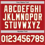 Personalized Red White-Old Gold Two-Button Unisex Softball Jersey Team Custom Name and Number