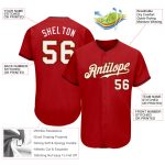 Personalized Red White-Orange Authentic Baseball Jersey Team Custom Name and Number