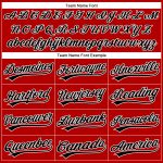 Personalized Red White Pinstripe Black Authentic Baseball Jersey