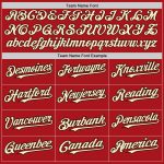 Personalized Red White Pinstripe Brown-City Cream Authentic Baseball Jersey Team Custom Name and Number