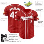Personalized Red White Pinstripe Gray Authentic Baseball Jersey
