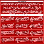 Personalized Red White Pinstripe Gray Authentic Baseball Jersey Team Custom Name and Number