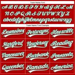 Personalized Red White Pinstripe Kelly Green Authentic Baseball Jersey Team Custom Name and Number