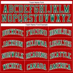 Personalized Red White Pinstripe Kelly Green-White Authentic Basketball Jersey Team Custom Name and Number