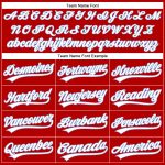 Personalized Red White Pinstripe Light Blue Authentic Baseball Jersey Team Custom Name and Number