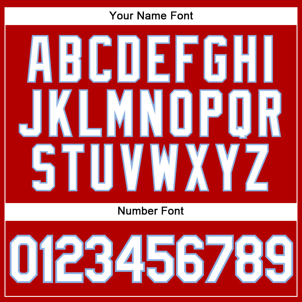Personalized Red White Pinstripe Light Blue Authentic Baseball Jersey Team Custom Name and Number Personalized Red White Pinstripe Light Blue Authentic Baseball Jersey Team Custom Name and Number - Image 5