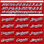 Personalized Red White Pinstripe Navy-White Authentic Baseball Jersey Team Custom Name and Number