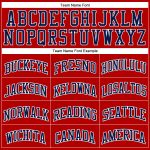 Personalized Red White Pinstripe Navy-White Authentic Basketball Jersey