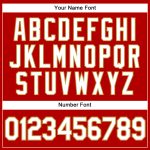 Personalized Red White Pinstripe Old Gold Authentic Baseball Jersey Team Custom Name and Number