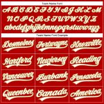 Personalized Red White Pinstripe Old Gold Authentic Baseball Jersey Team Custom Name and Number