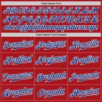 Personalized Red White Pinstripe Royal-White Authentic Baseball Jersey