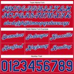 Personalized Red White Pinstripe Royal-White Authentic Basketball Shorts Team Custom Name and Number
