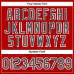 Personalized Red White Pinstripe Steel Gray Authentic Baseball Jersey Team Custom Name and Number