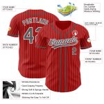 Personalized Red White Pinstripe Steel Gray Authentic Baseball Jersey Team Custom Name and Number