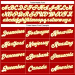 Personalized Red White Pinstripe White-Gold Authentic Basketball Jersey Team Custom Name and Number