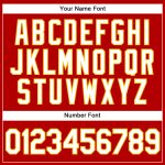 Personalized Red White Pinstripe White-Gold Authentic Basketball Jersey Team Custom Name and Number