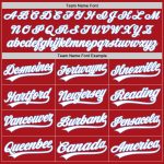 Personalized Red White Pinstripe White-Light Blue Authentic Baseball Jersey