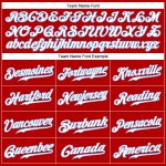 Personalized Red White Pinstripe White-Light Blue Authentic Baseball Jersey Team Custom Name and Number