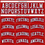 Personalized Red White Pinstripe White-Navy Authentic Basketball Jersey Team Custom Name and Number