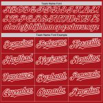 Personalized Red White Pinstripe White Two-Button Unisex Softball Jersey Team Custom Name and Number