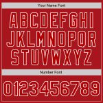 Personalized Red White Pinstripe White Two-Button Unisex Softball Jersey Team Custom Name and Number