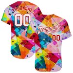 Personalized Red White-Red 3D Pattern Design Geometric Graffiti Authentic Baseball Jersey Team Custom Name and Number