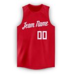 Personalized Red White Round Neck Basketball Jersey