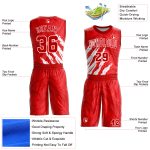 Personalized Red White Round Neck Sublimation Basketball Suit Jersey