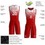 Personalized Red White Round Neck Sublimation Basketball Suit Jersey Team Custom Name and Number