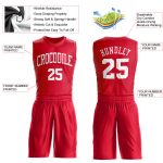 Personalized Red White Round Neck Suit Basketball Jersey