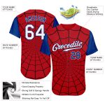 Personalized Red White-Royal 3D Pattern Design Spider Web Authentic Baseball Jersey Team Custom Name and Number