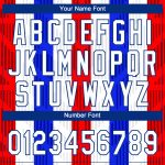 Personalized Red White-Royal 3D Pattern Two-Button Unisex Softball Jersey Team Custom Name and Number