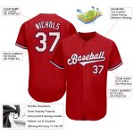 Personalized Red White-Royal Authentic Baseball Jersey