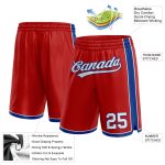 Personalized Red White-Royal Authentic Basketball Shorts Team Custom Name and Number
