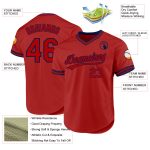 Personalized Red White-Royal Authentic Throwback Baseball Jersey Team Custom Name and Number